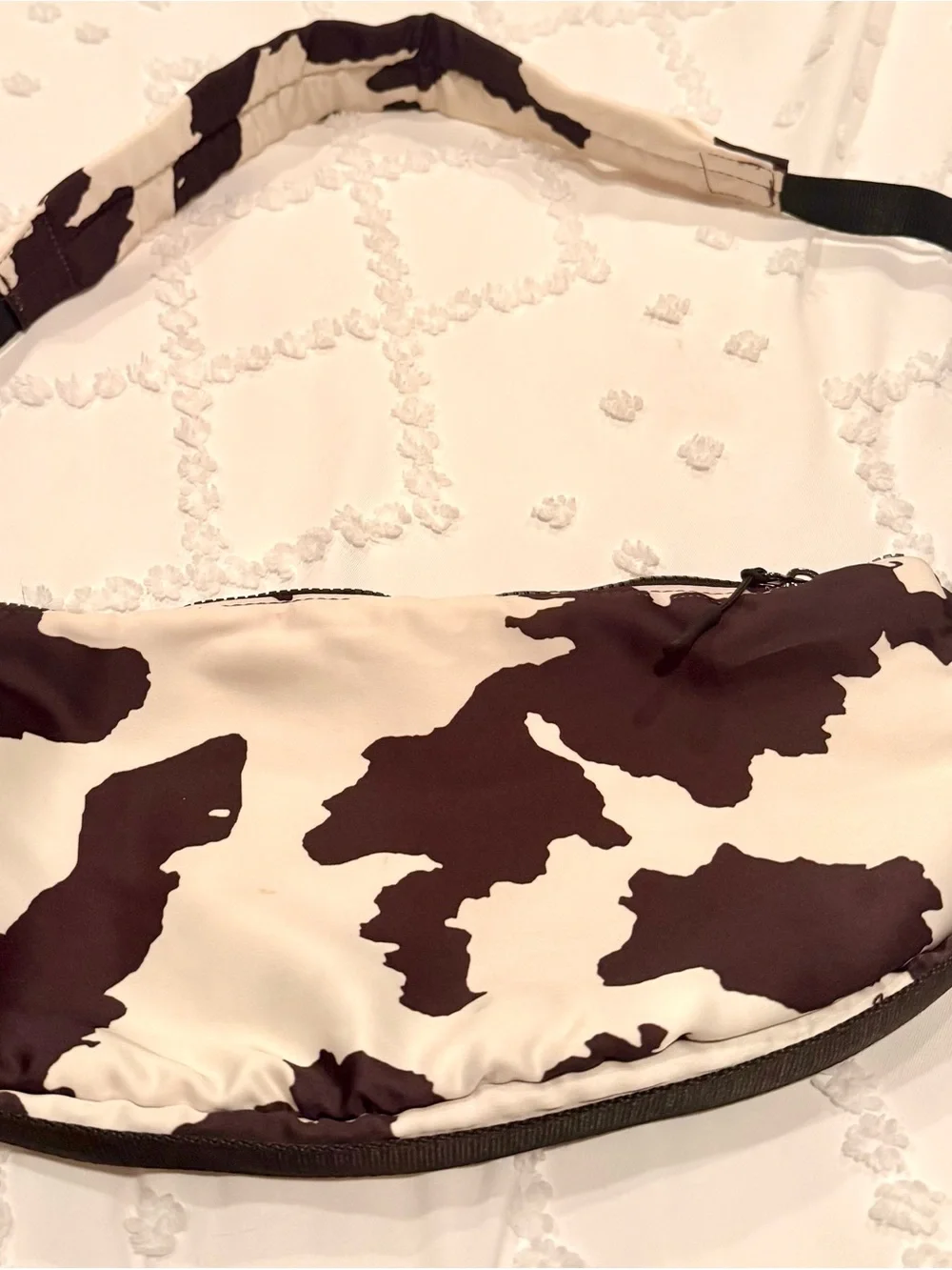 Zara - Cow Print Crossbody Shoulder Bag - Black & White
